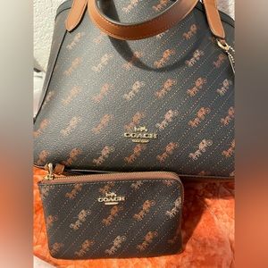 NWT Coach Tote 27 with matching wallet!